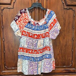 Colorful Patchwork Women's Top